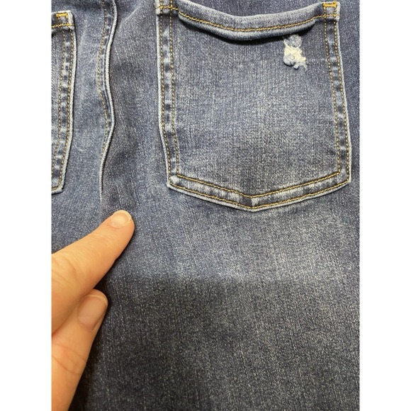 Spanx Women's XS Raw Hem Distressed Skinny Jeggings Control Tummy Medium Wash - Picture 12 of 15